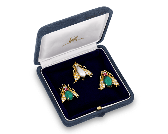 Van Cleef & Arpels Emerald Bee Pins