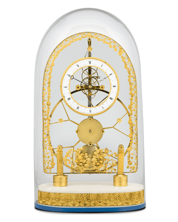 French Great Wheel Skeleton Clock