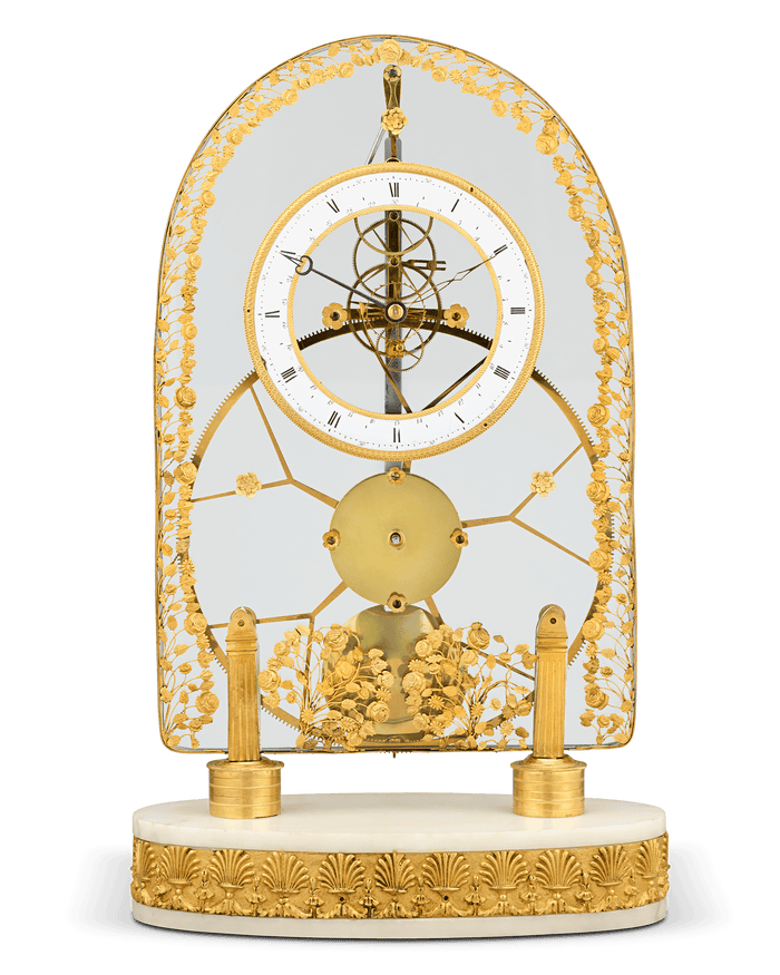French Great Wheel Skeleton Clock