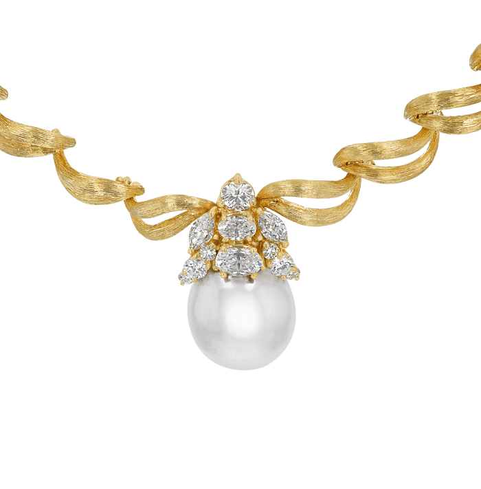 Henry Dunay Diamond and Pearl Necklace