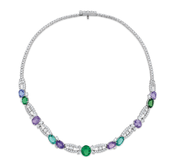 Raymond Yard Unheated Paraiba Tourmaline Necklace, 26.08 Carats