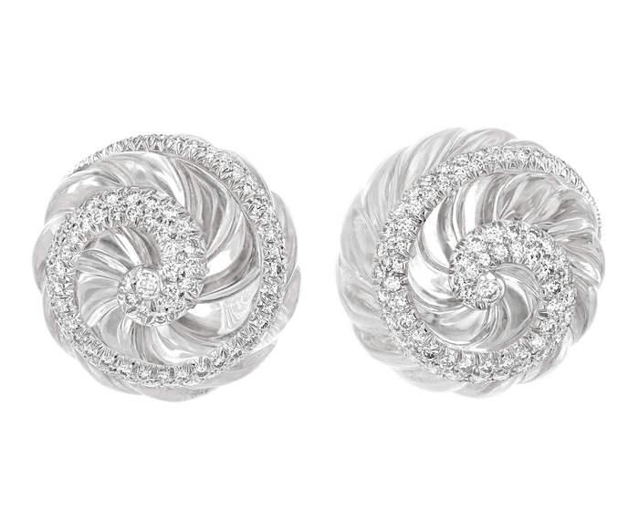 David Webb Diamond and Crystal Earrings