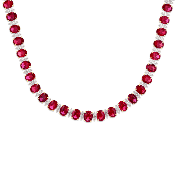 Salavetti Ruby Necklace, 57.99 Carats