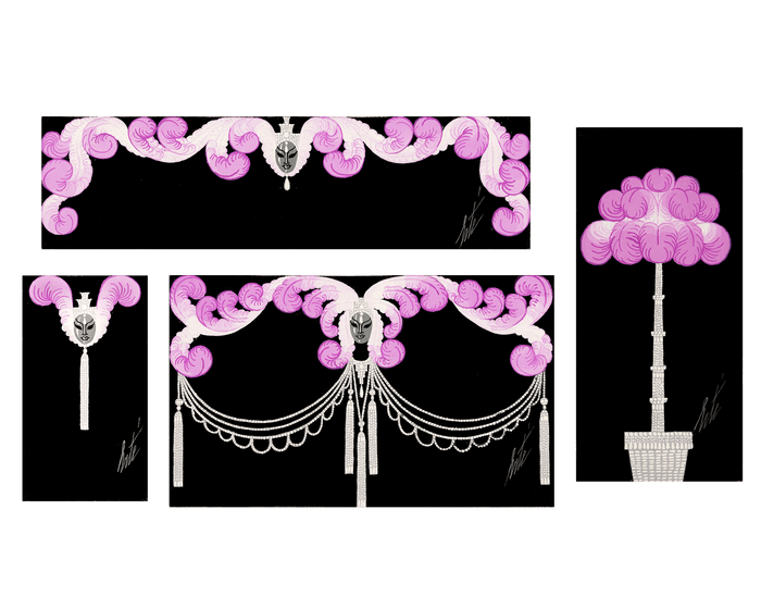 Ensemble of 4: Décors pour le Lido by Erté