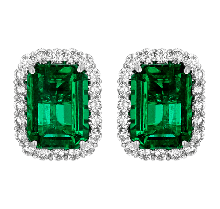 Zambian Emerald Earrings, 8.11 Carats