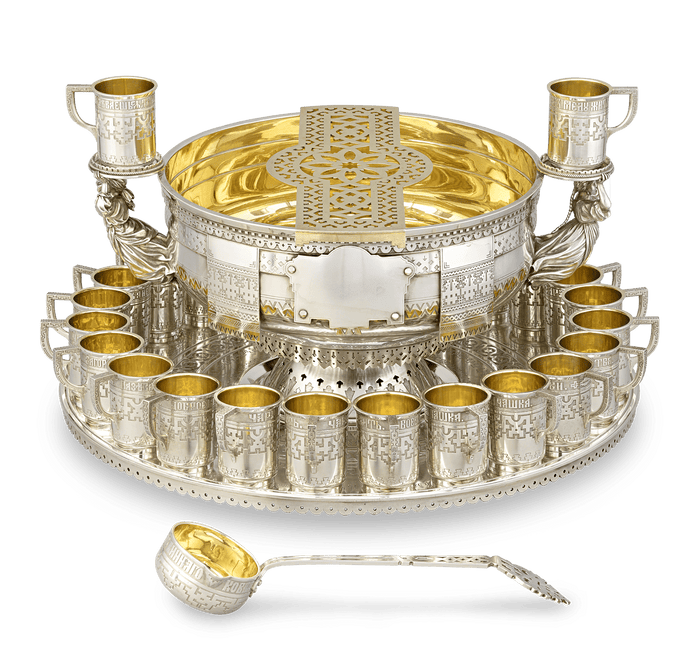 Russian Imperial Silver Punch Set from Czar Alexander III