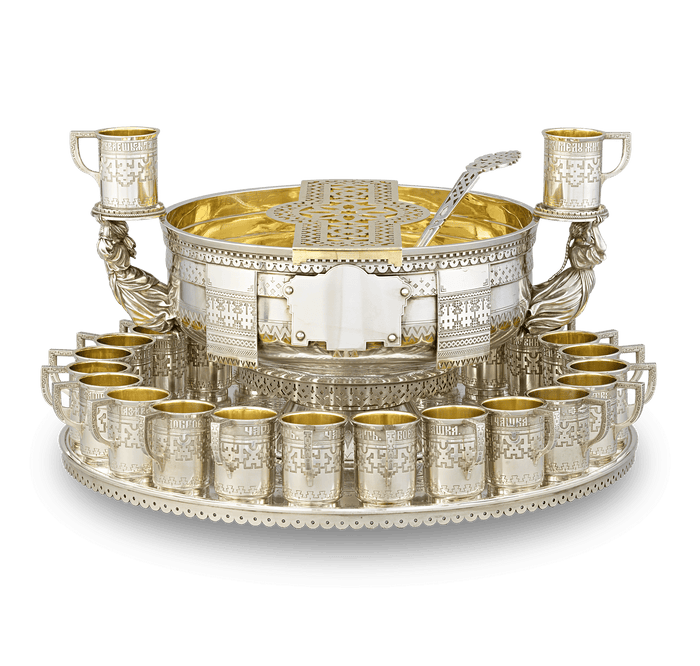 Russian Imperial Silver Punch Set from Czar Alexander III