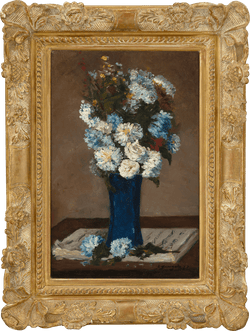 Fleurs dans un vase avec partition musicale by Paul Gauguin