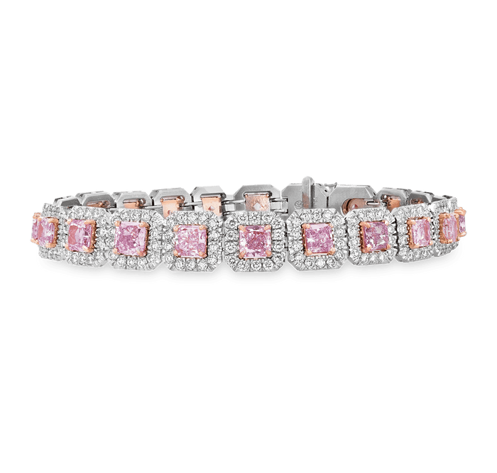 Fancy Pink Diamond Bracelet, 6.47 carats