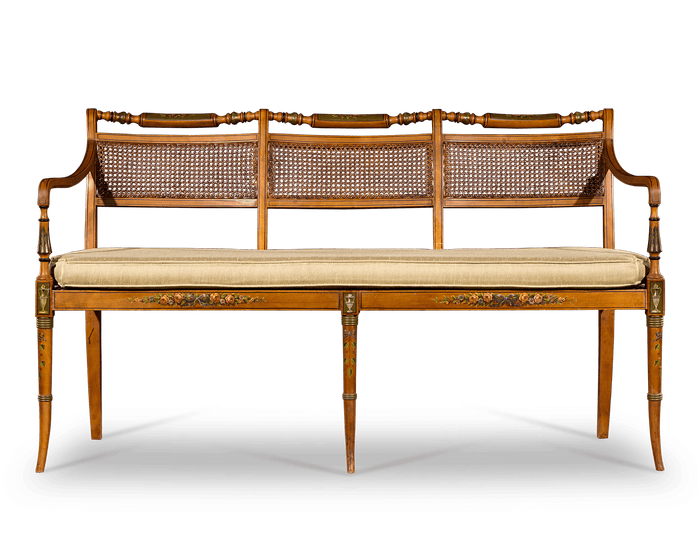 Edwardian Satinwood Settee