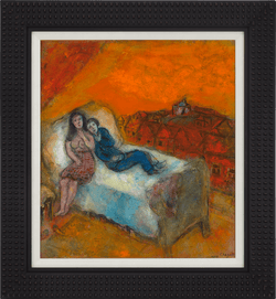 Couple sur le lit by Marc Chagall