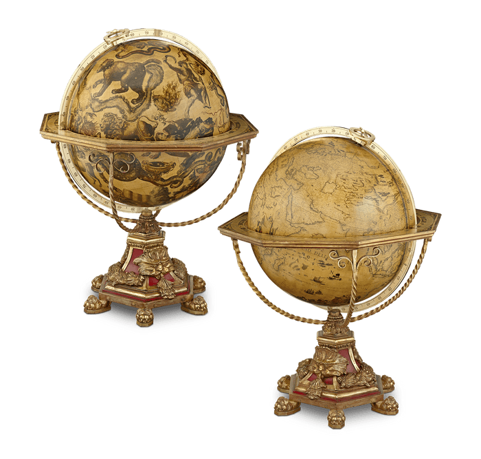 Pair of 32" Terrestrial and Celestial Globes