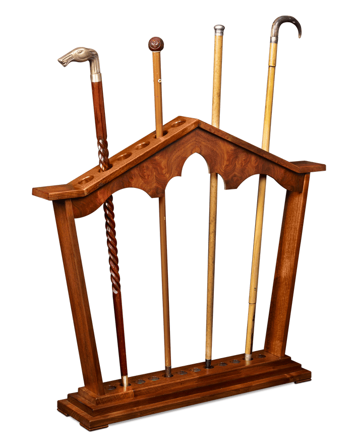 Carved Walnut Stand for Canes
