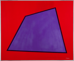 Abstract with Blue on Red by Frank Sinatra