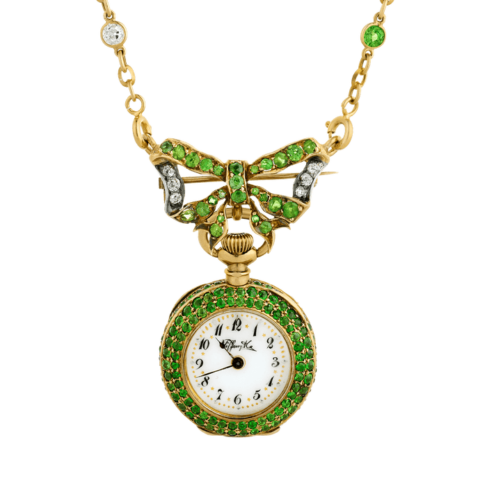 Tiffany & Co. Demantoid Garnet Watch Necklace, 14.24 carats