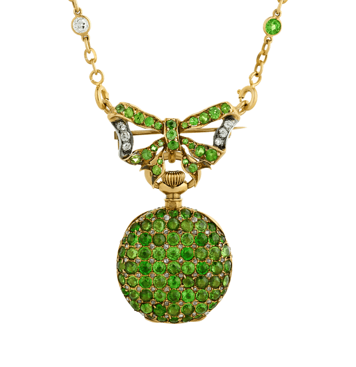 Tiffany & Co. Demantoid Garnet Watch Necklace, 14.24 carats