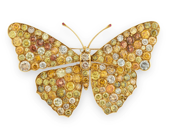Diamond Butterfly Brooch