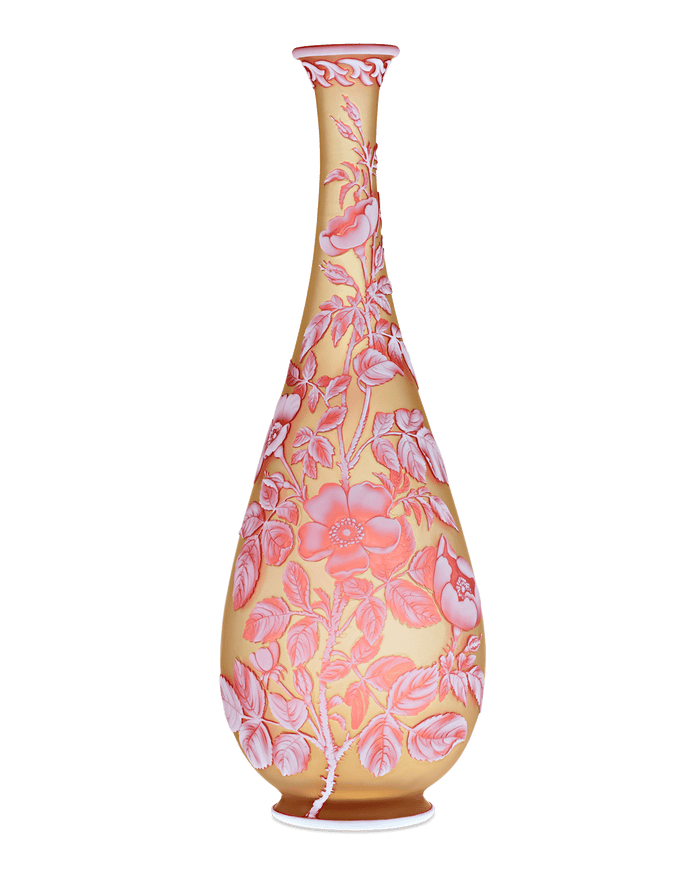 Thomas Webb & Sons Tri-Color Cameo Vase