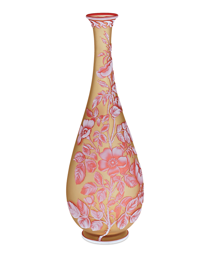 Thomas Webb & Sons Tri-Color Cameo Vase