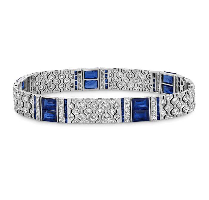 Charles Holl Art Deco Sapphire and Diamond Bracelet