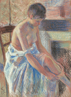 Femme mettant ses bas by Maximilien Luce