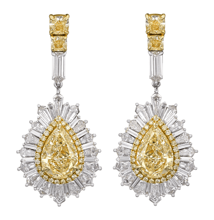 Natural Fancy Yellow Diamond Earrings, 9.03 Carats
