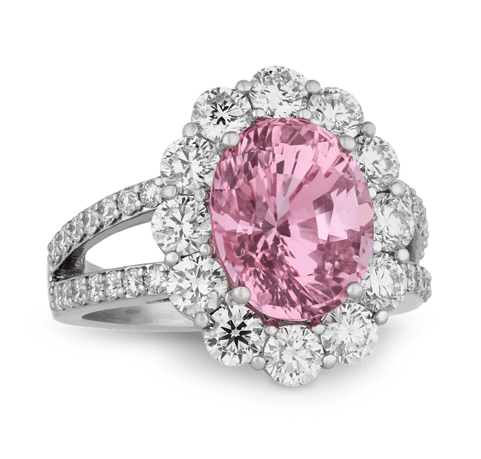 Untreated Padparadscha Sapphire Ring, 6.19 Carats