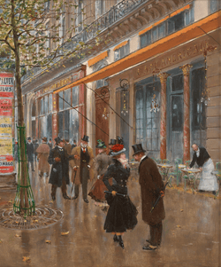 Les Grands Boulevards (Café Américain) by Jean Béraud