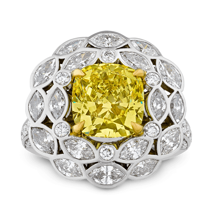 Tiffany & Co. Fancy Vivid Yellow Diamond Ring, 3.68 carats