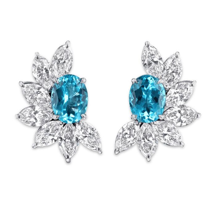 Untreated Brazilian Paraiba Earrings, 4.99 Carats