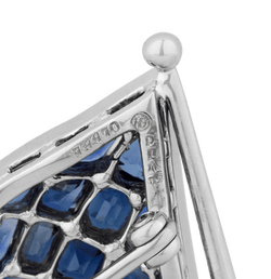 Oscar Heyman Ruby, Sapphire and Diamond American Flag Brooch