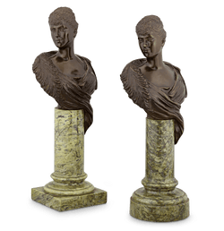 Pair of Bronze Busts of Queen Mary by William Henry Tyler