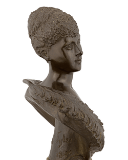 Pair of Bronze Busts of Queen Mary by William Henry Tyler