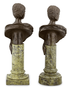 Pair of Bronze Busts of Queen Mary by William Henry Tyler