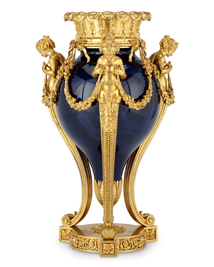 Sèvres Porcelain and Dorè Bronze Vases