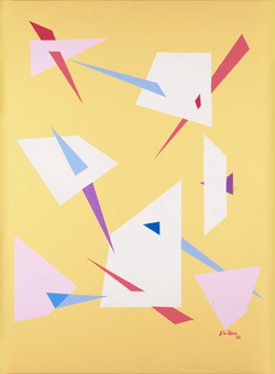 Yellow Abstract with Triangles by Frank Sinatra