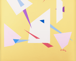 Yellow Abstract with Triangles by Frank Sinatra