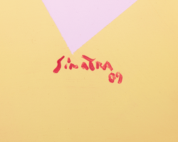 Yellow Abstract with Triangles by Frank Sinatra