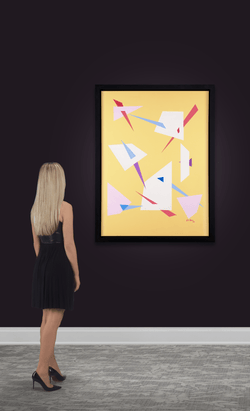 Yellow Abstract with Triangles by Frank Sinatra