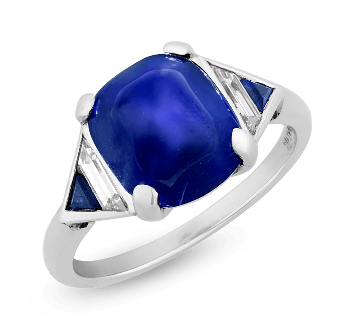 Unheated Kashmir Sapphire Ring, 7.71 Carats