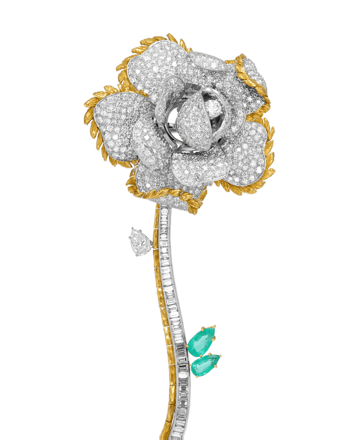 David Webb Diamond Flower Brooch, 10.00 carats
