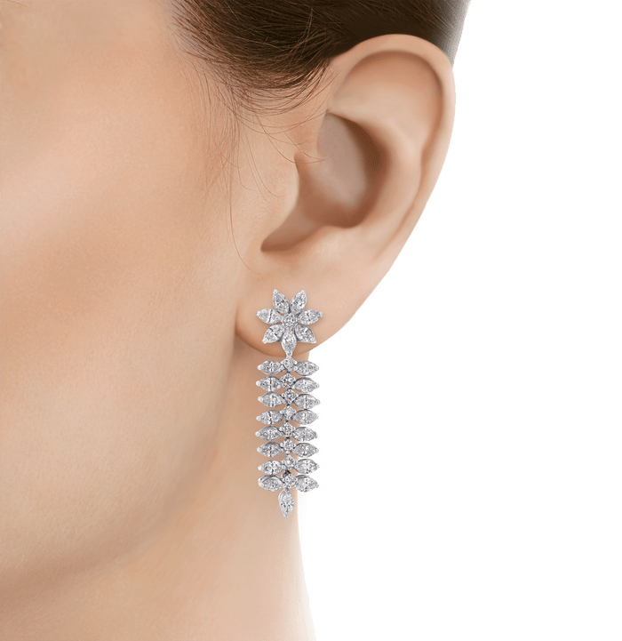 Diamond Dangle Earrings, 7.17 Carats