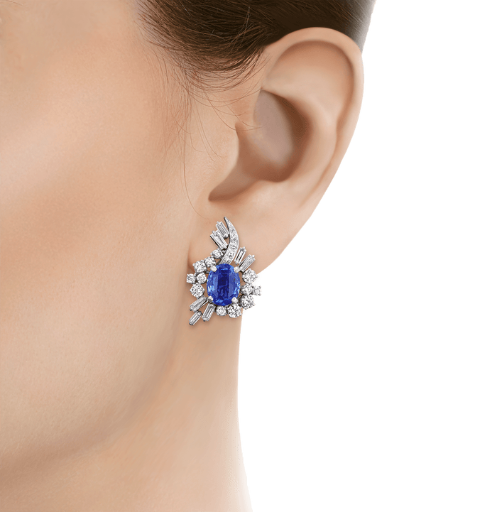 Unheated Ceylon Sapphire Earrings, 11.17 Carats