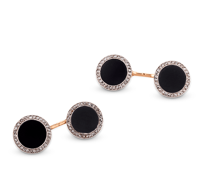 Cartier Onyx and Diamond Cufflinks