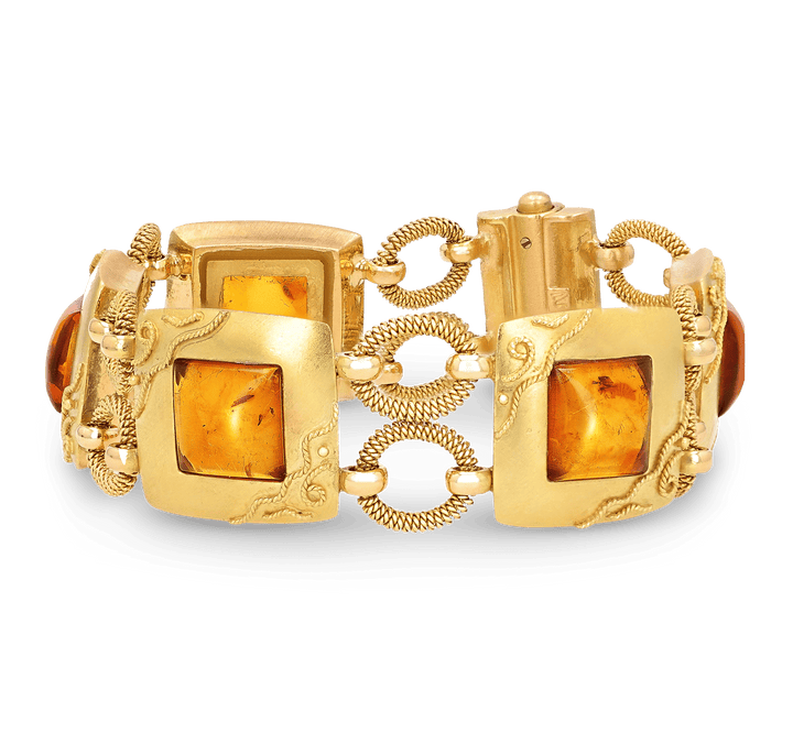 Amber Cabochon Bracelet