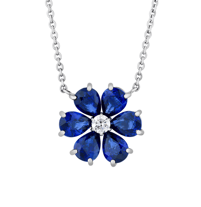 Oscar Heyman Sapphire Flower Necklace, 5.65 Carats