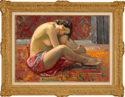 Mireille in a Red Bathrobe by Jean Puy
