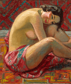 Mireille in a Red Bathrobe by Jean Puy