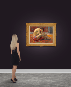 Mireille in a Red Bathrobe by Jean Puy