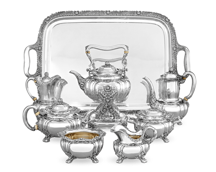 8-Piece Tiffany & Co. Chrysanthemum Tea Set